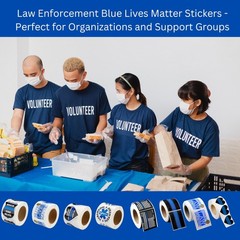 Police Support Back The Blue Badge Stickers- Blue Lives Matter Support Sticke…