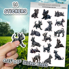 Scottish Terrier Dog Stickers for Journals, Scrapbooks, Planners, Glossy, Matte