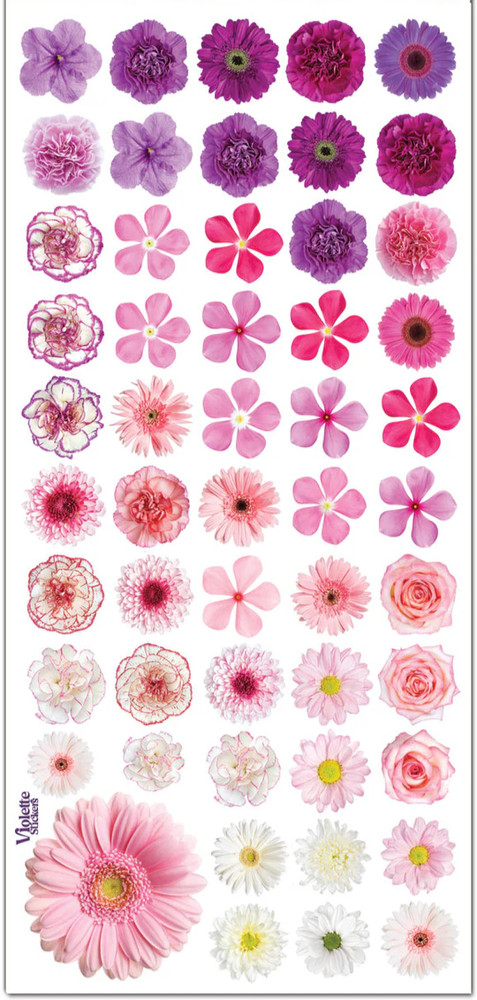 Violette Stickers Pink Purple Mini Flowers Crafts Planner Supply Scrapbook