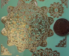 GOLD FOIL DECORATED CIRCLE OUTLINE Stickers(13pc)Photo Corners•Card Making•