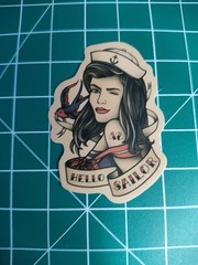 3 Retro Sailor Tattoo 2″ Stickers Navigation Ship Women Anchor Motorcycle Biker