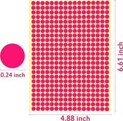 6528 Pieces Colored Dot Stickers, 1/4″ Small Color Labels Coding Circle