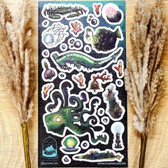 Stickii – Deep Sea Creatures Sticker Sheet – Underwater Ocean Monster Stickers
