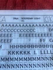 Three Letraset INSTANT LETTERING Transfer Letters 24 pt Souvenir light partial 2