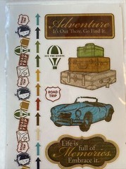 On The Road Travel Adventure Plane Vintage Car Stickers by Forever in Time