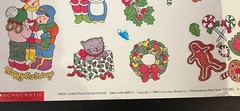 Vintage Scholastic Merry Christmas Sticker Poster Illustrated by Holly Kowitt