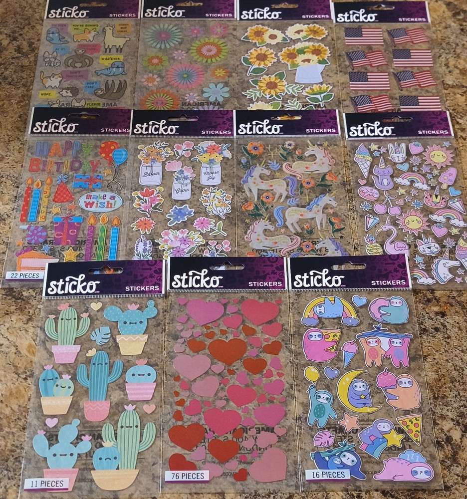 Sticko Scrapbooking Stickers Theme Packs, Mixed Themes Assorted, Multicolor