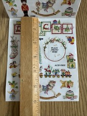 Vintage NRN Designs Babys 1st Christmas Sticker ROLL Train, Toys, Baby Stickers
