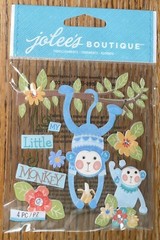Jolees Baby Boy My Little Monkey Scrapbook Stickers Infant Blue Toddler Kids New