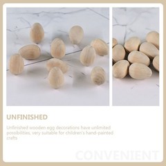 12Pcs Durable Wooden DIY Bird Egg Painting Toys Khaki Color for Craft Lovers