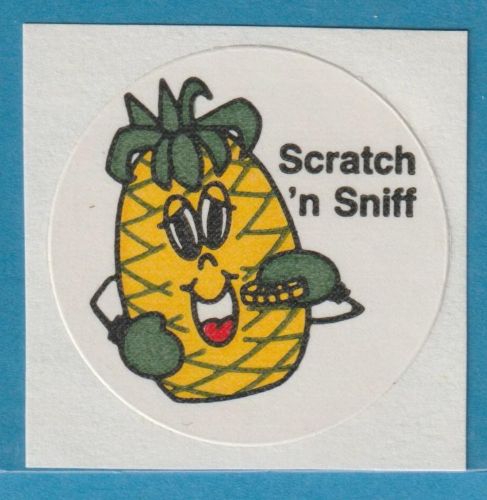 Vintage 3M MURPLE Scratch & Sniff Sticker PINEAPPLE