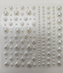 CraftbuddyUS 151pcs x 3,4,5&8mm,PEARL ROUND Self Adhesive Gems Wedding