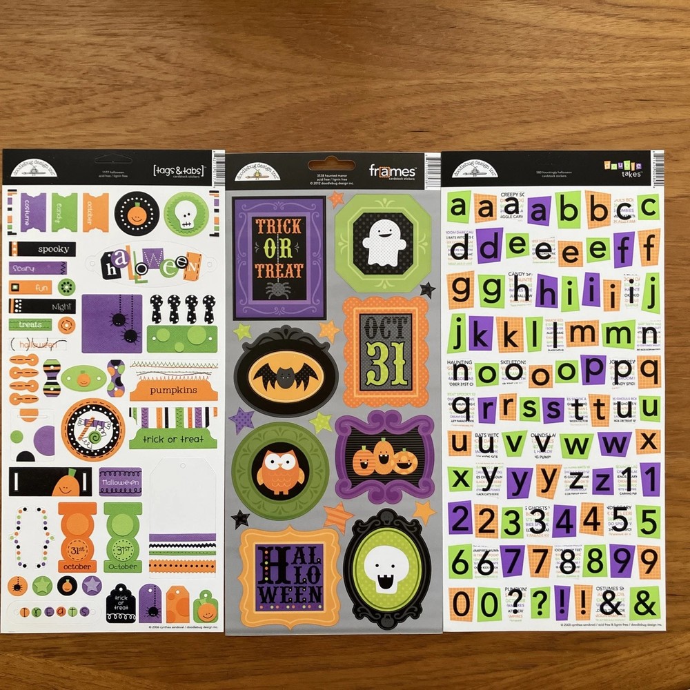 Halloween Doodlebug Design Stickers, Tags & Tabs, Frames And Double-Takes