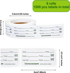 1500 Pieces Food Labels for Catering Food Date Storage Labels 1 X 2 Inch