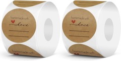 Jam & Jelly Jar Canning Labels Mason Jars & More(2″ Round 500/roll W/ Lines