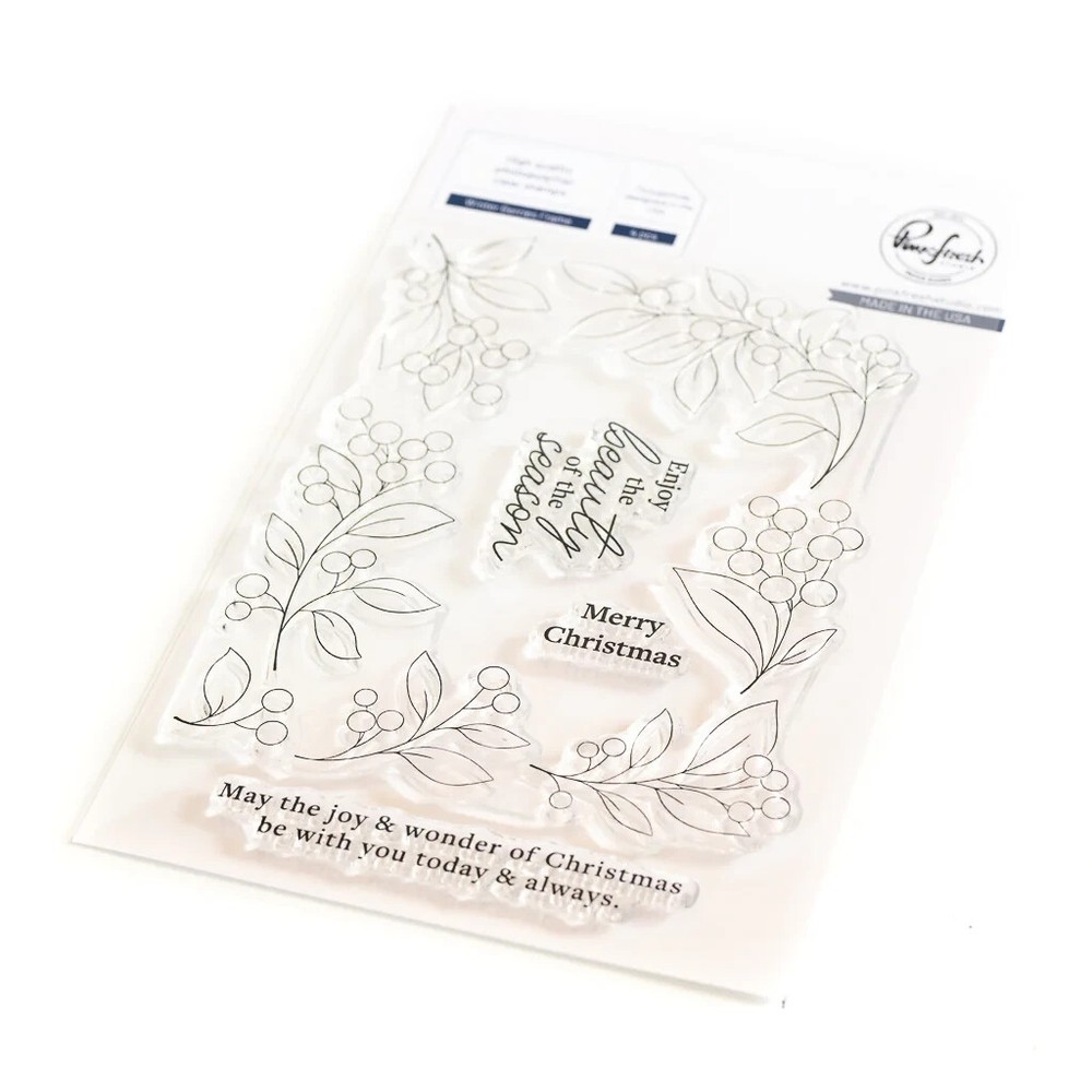 Pink Fresh – ACRYLIC STAMPS – WINTER BERRIES FRAME
