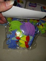 FOAMIES felt STICKERS, tucans and leaves,20 pc per pkg,3 packages,unused