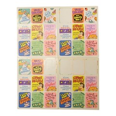 Vintage 1989 Gibson Sticker Lot 4 Sheets, 30 Funny Cartoon Stickers Novelty