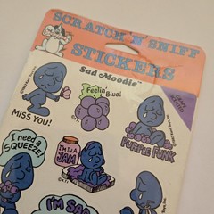 Vintage 1983 Kent Toys MOODIES Scratch and Sniff Stickers: GRAPE pack