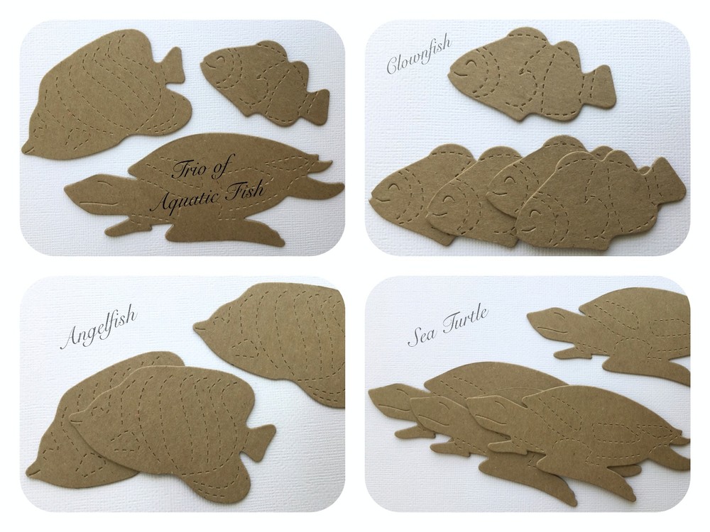 *SEA LIFE* Angelfish, Clownfish & Sea Turtle – Fish Chipboard Die Cuts 3 Style