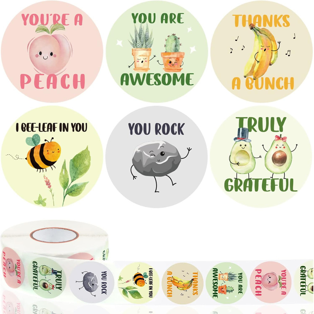 1000 Pcs Kudos Appreciation Stickers Retro You Are Awesome Thanks for Being Amaz