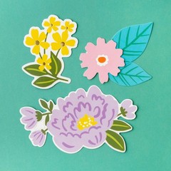 Paige Evans ADVENTUROUS FLORALS (75pc) EPHEMERA DIE CUTS scrapbooking