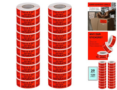Do Not Separate Labels – 1in x 2in, 500/Roll, 20 Rolls in Fluorescent Red Orange