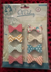 Crate Paper Oh Darling, 8 clothespins, NEW, Crafting/Scrapbooking Embellishment