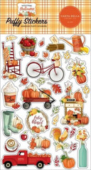 Welcome Autumn Fall Pumpkins Apples Latte Leaves Blessed Carta Bella Stickers