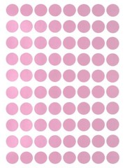 Dot Stickers Pastel Pink in Various Sizes (8MM-25MM) Color Label in 15 Sheets