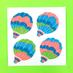 Vintage Fuzzy Great 7 Hot Air Balloons Sticker Mod