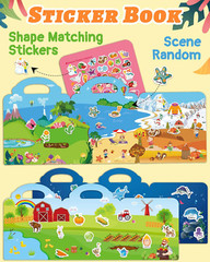 Benresive Reusable Sticker Book for Toddlers 2-4 Years, 3 Sets Travel Stickers f