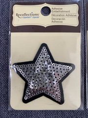 Recollections Signature SILVER STARS Sequin Adhesive Embellishment SET OF 12-NEW