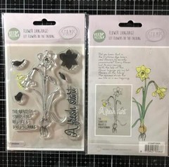 New Veer & Moon Flower Language A6 Clear rubber Stamp NARCISSUS free USA ship