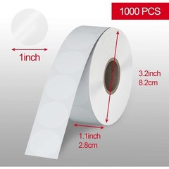 1″ Clear Circle Stickers (1000 Pcs), Transparent Self-Adhesive Seals for