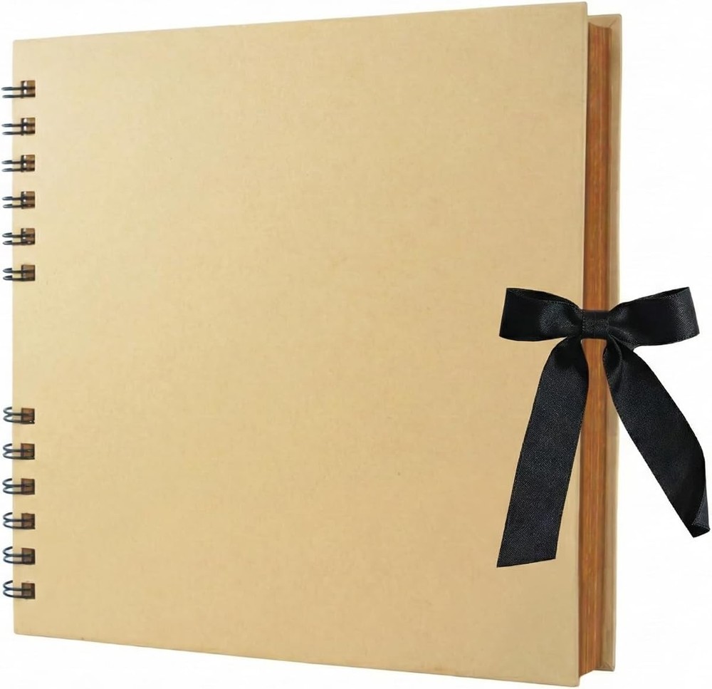 8×8 Scrapbook Album Kraft Paper Memory Book 60 Blank Pages Hardcover Photo Album