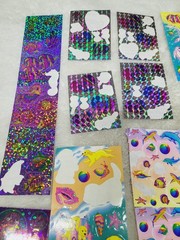 Huge Lot Early 90s Vintage Lisa Frank Stickers 24 Squares Plus 2 8×5.5″ Sheets