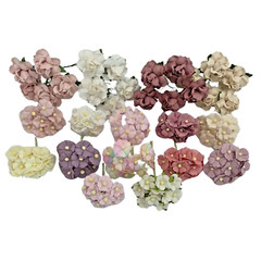 140 Mixed Colors Sizes Pastel Tone Wedding Craft Paper Flower (TH-140/QA7)