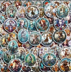 10pcs Astrology Zodiac Constellation Stained Glass Window Stickers- DIY