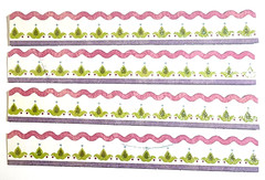 K&Company Pink Purple Henna Flowers Borders 4pc Glitter Scrapbook Stickers 6″