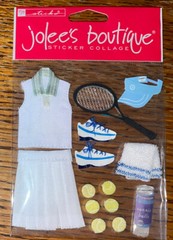 JOLEES TENNIS RACQUET BALL Women Uniform SHOES Visor Hat Sport Scrapbook STICKER