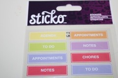 Sticko Autocollant Multi Color Planner Labels 24PC Note Chores ToDo Scrapbooking