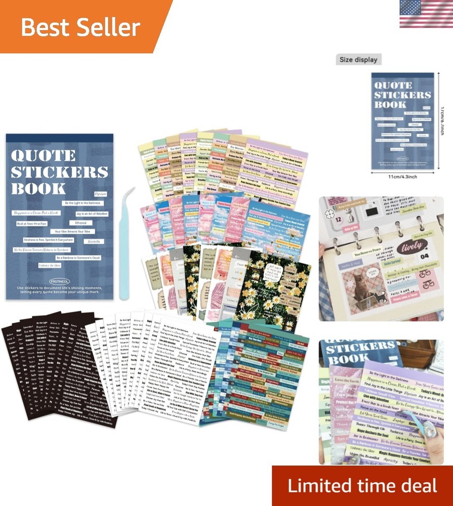 2346PCS Quote Stickers,48 Sheets Scrapbook Supplies Kit Word Stickers for Jou…