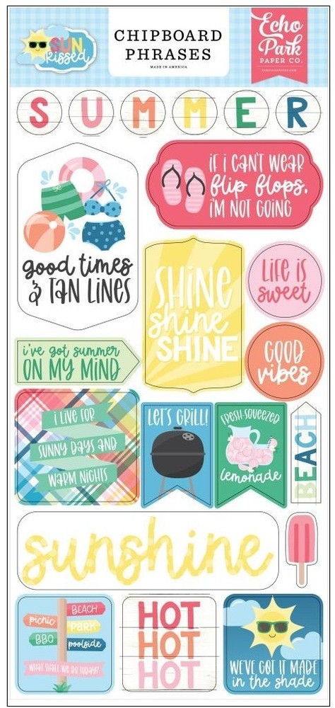 Sun Kissed Chipboard Die Cuts 6″ x 13″ – Echo Park 312022