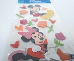 Disney Mickey Minnie Sticker Collage Love Flowers Hearts Puffy New Jolee’ s