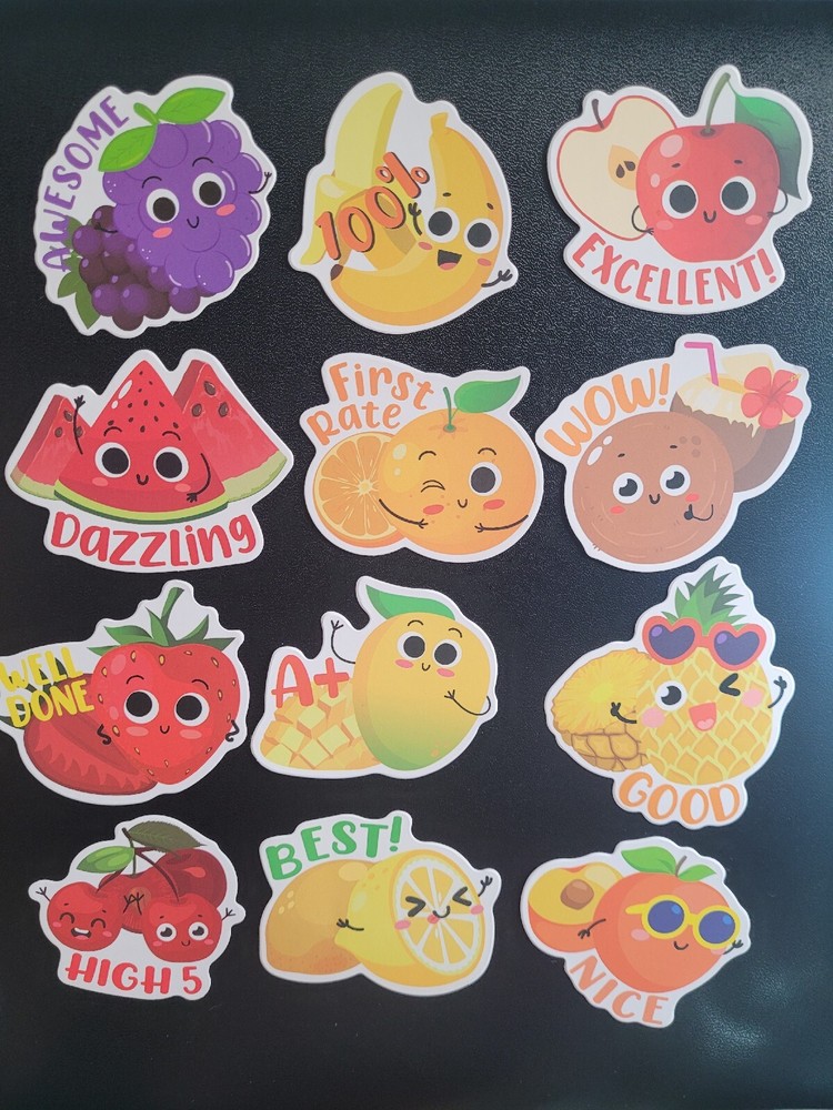 scratch and sniff stickers NEW set/12 various fruit scents