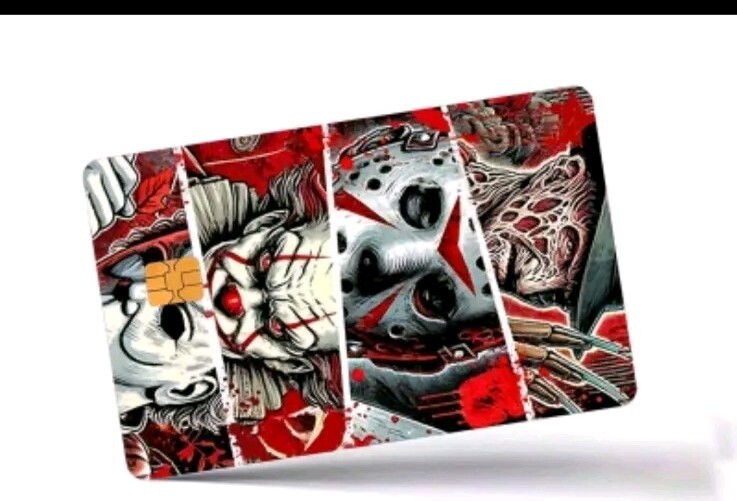 Scary Creepy Killer Credit/Debit Card Cover Skin Sticker