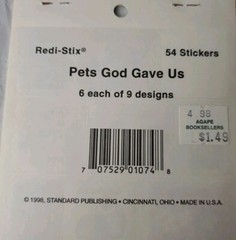 Vtg Stickers God Gave Us Animals Kittens Puppies Duck Sticker Pack 6 Sheets 1998