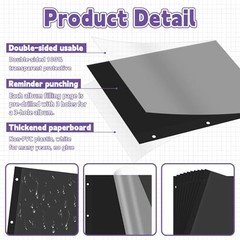 60 Sheets Self Adhesive Photo Album Refill Pages for 3 Ring Binder 11 x 9 Inch