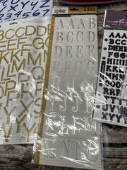 Lot of 8 Packages of Scrapbooking Letter Stickers – Variety of Styles and Brands